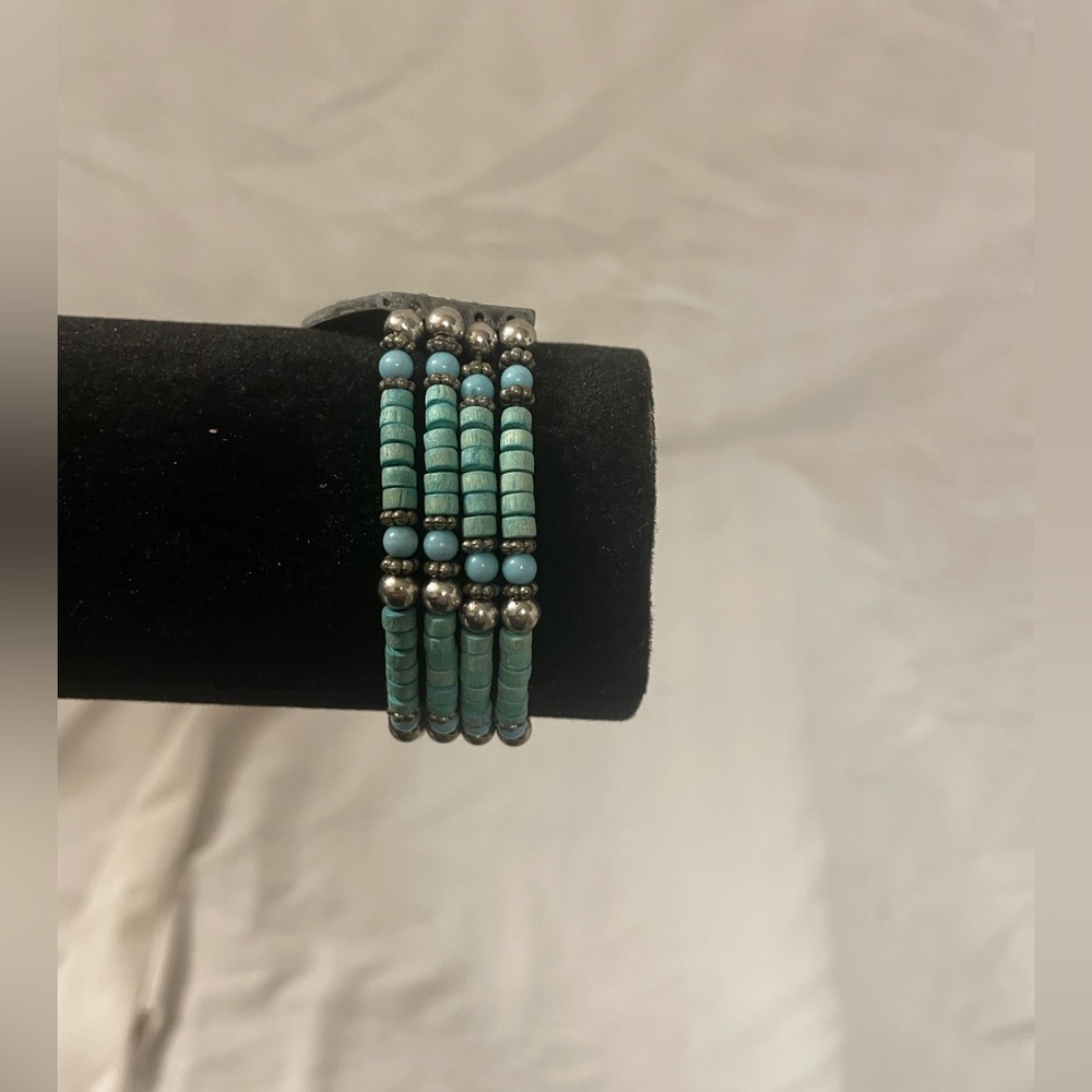 Turquoise and faux diamond bracelet